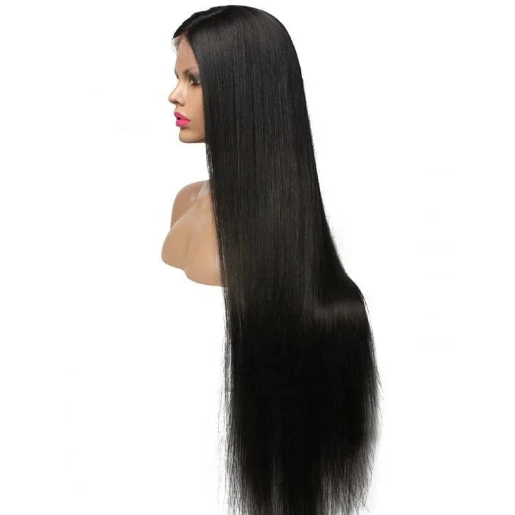 Swiss Lace Frontal Straight Wig 100% Cuticle Aligned Human Hair Lace Front Wig Natural Color Raw Unprocessed Brazilian Long
