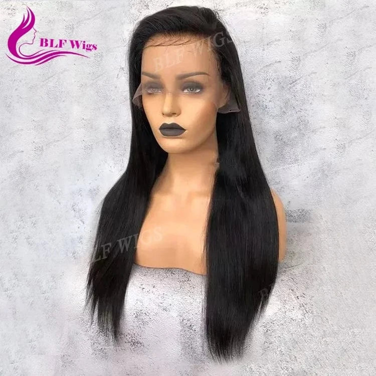 Swiss Lace Frontal Straight Wig 100% Cuticle Aligned Human Hair Lace Front Wig Natural Color Raw Unprocessed Brazilian Long
