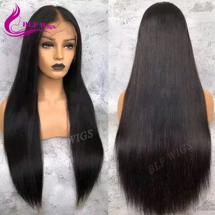 Swiss Lace Frontal Straight Wig 100% Cuticle Aligned Human Hair Lace Front Wig Natural Color Raw Unprocessed Brazilian Long