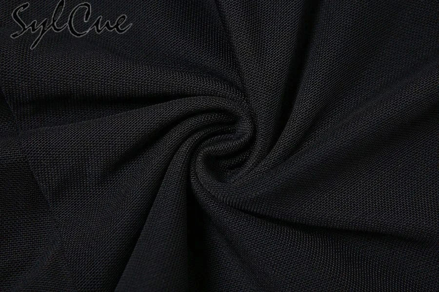 Sylcue 2024 Spring New Sweet Gentle Sexy Mature Beautiful Elegant Party Queen Women'S Short Neck Ruffled Tassel Dress