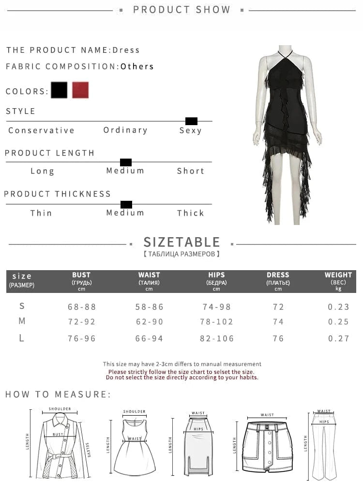 Sylcue 2024 Spring New Sweet Gentle Sexy Mature Beautiful Elegant Party Queen Women'S Short Neck Ruffled Tassel Dress