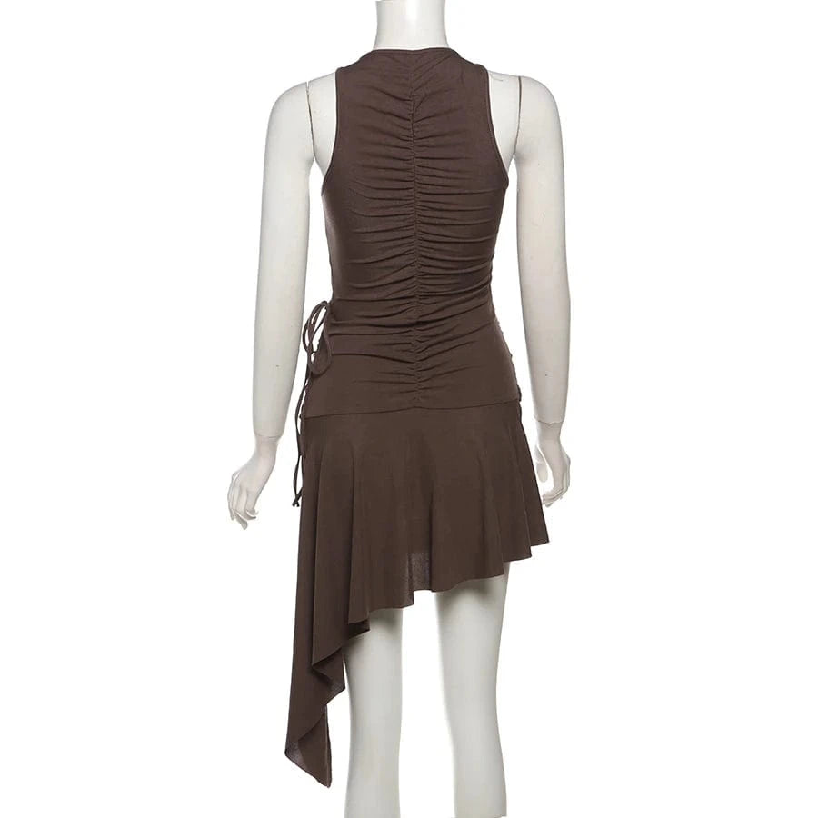 Sylcue 2025 Spring New Party Queen Sweet Gentle Cute High Street Elegant Mature Sexy Women'S Sleeveless Pleated Dress