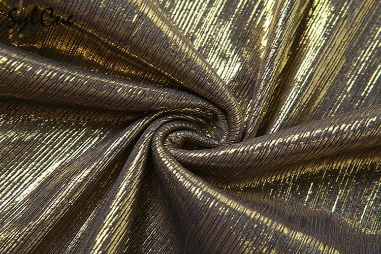 Sylcue Metallic Retro Matte Trendy Distinctive Summer High Street Travel Cool Confident Sexy Women's Hooded Dress With Sleeves