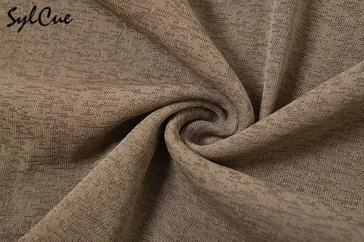 Sylcue Solid Color Simple Casual Fashionable Personality Sexy Mature Beautiful Confident Summer Party Women's Long Sleeve Dress
