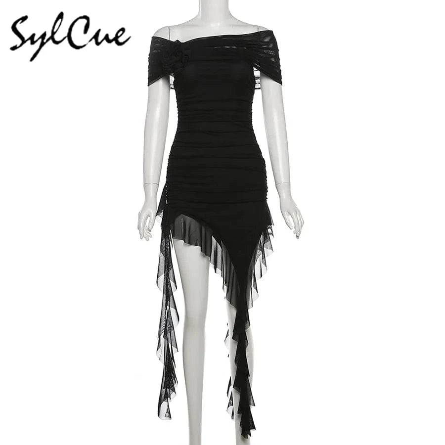 Sylcue Spring Bachelor Party Sweet Gentle Intellectual Tight Character Hot Mature Beautiful Girl Chest Tassel Dress