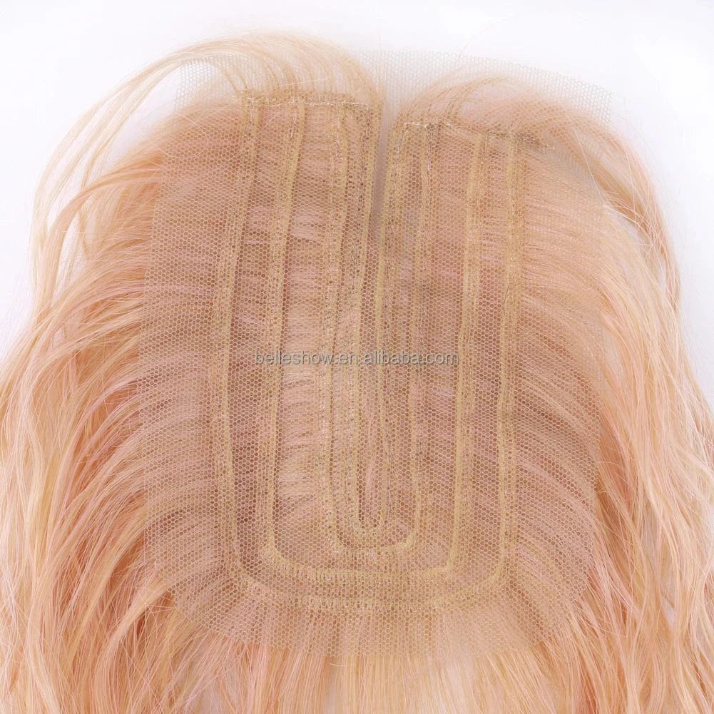 Synthetic Long Kinky Curly Hair Weave Bundles Hair Extensions Ombre Brown Pink Grey Loose Deep Wave Bulk Hair For Women Blonde