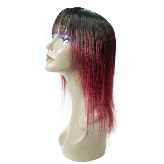 T1/530# Wig with Fringe / 16 Inches Vigin Full Machine No Lace Peruvian Bob Wig With Bang,Colored Human Hair Short Bob Wigs,12 Inch 613 Blonde Bob Wigs