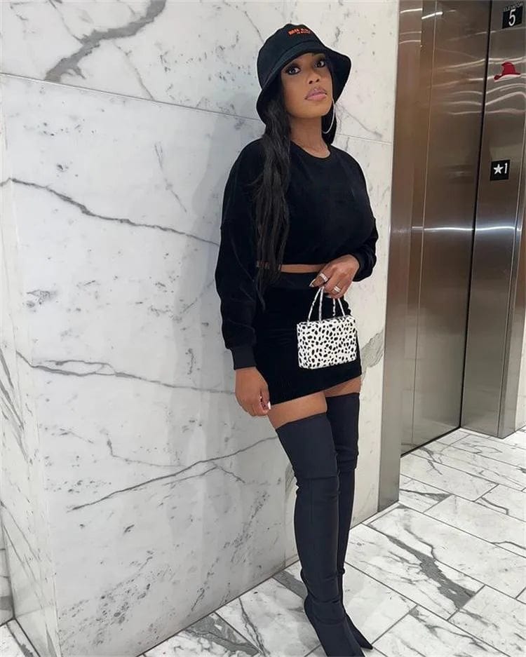 T23815 Fall Velvet Sweat Track Suit Velour Tracksuits 2 Two Piece Jogger Jogging Short Set For Women