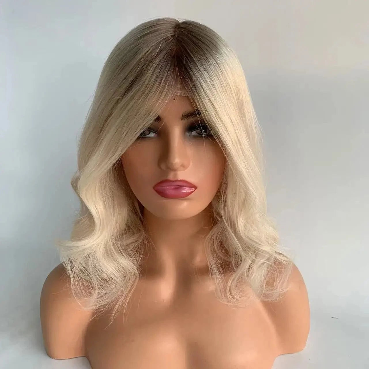 T7/60 / 18 Inches Ready To Ship M16/60 Color Silk Wig Silicone Cap Medical Wig Alopecia Hair Loss Medical Wigs European Virgin Hair