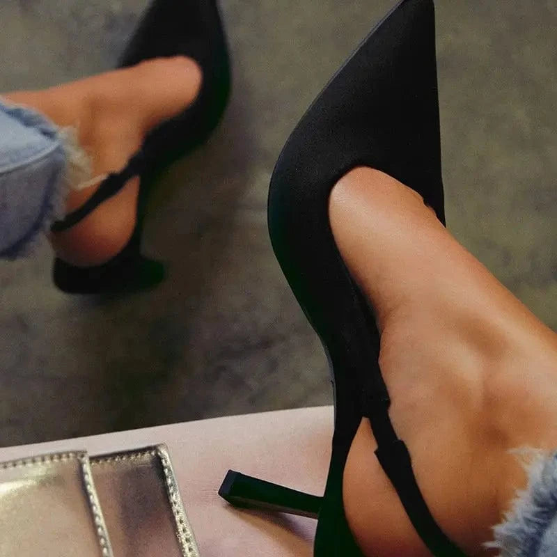Tacones Altos Fashion Chinese Slingback Sexy Pumps Latest Shoes Ladies Heel