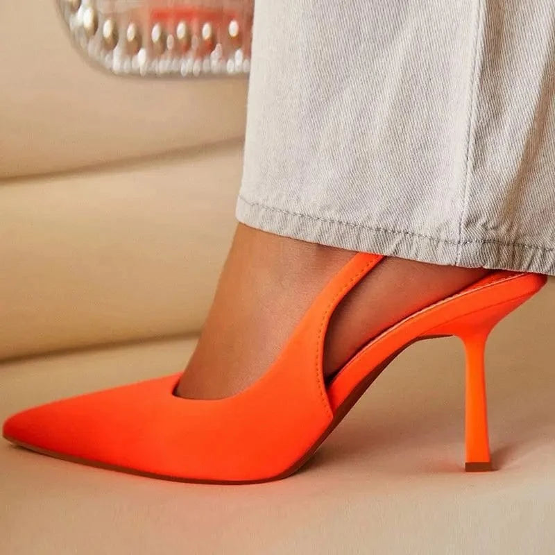 Tacones Altos Fashion Chinese Slingback Sexy Pumps Latest Shoes Ladies Heel