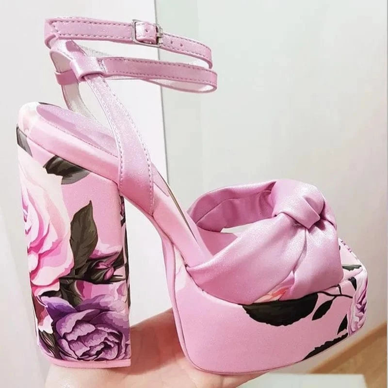 Talon Haut Women Heeled Sandals 2024 High Heels Sandals Fish Mouth Square Toe Ultra-high Platform Thick Heel Buckle Sandals