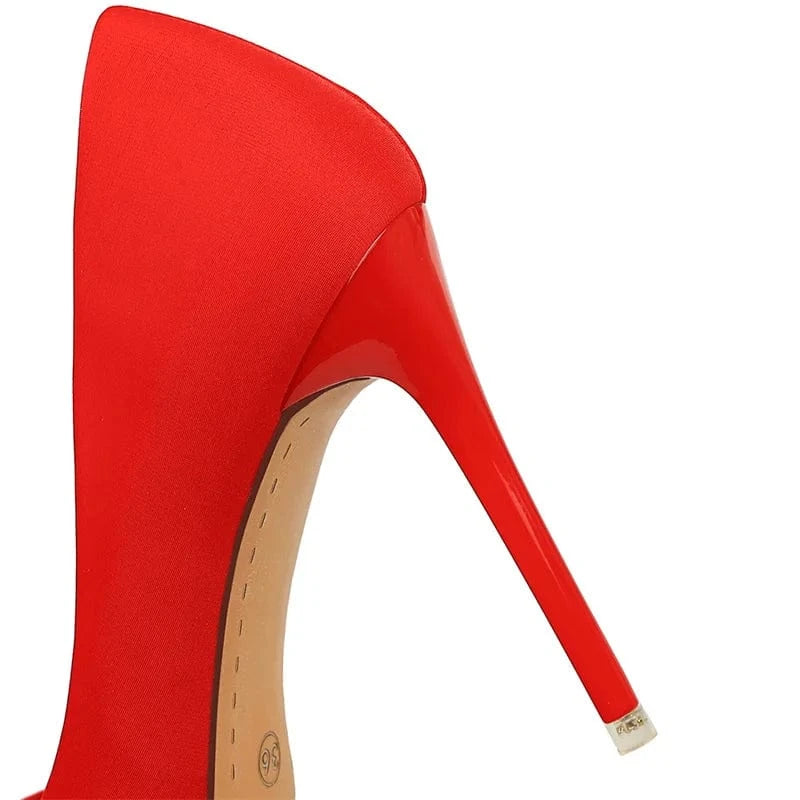 Talon Tacones Zapatos Ayakkab Fashion Shoes Stiletto Pumps Satin 34-43 Size Hollow Women High Heels