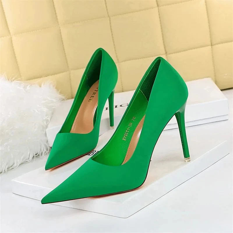 Talon Tacones Zapatos Ayakkab Fashion Shoes Stiletto Pumps Satin 34-43 Size Hollow Women High Heels