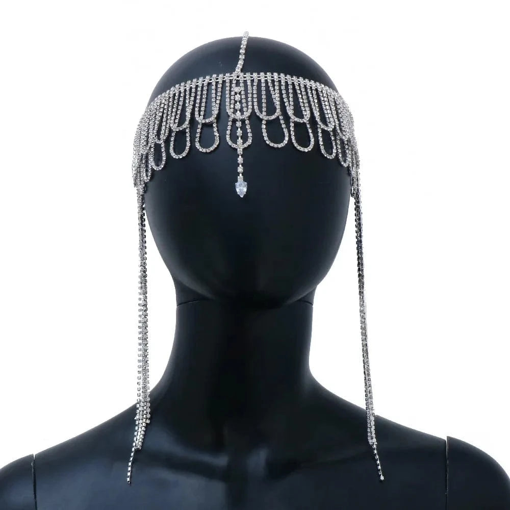 Tassel Zircon Hair Chains &Tassel Chain Crystal Forehead Jewelry For Women Fashion Hair Accessories