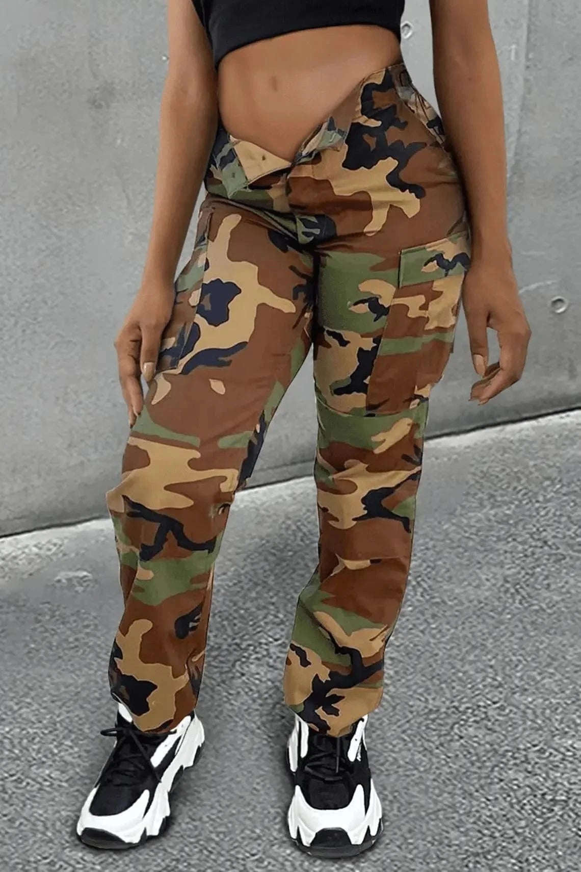 TB5550 Wholesale boutique clothing streetwear fall 2024 women clothes oversize trouser casual camo pants plus size women's pants