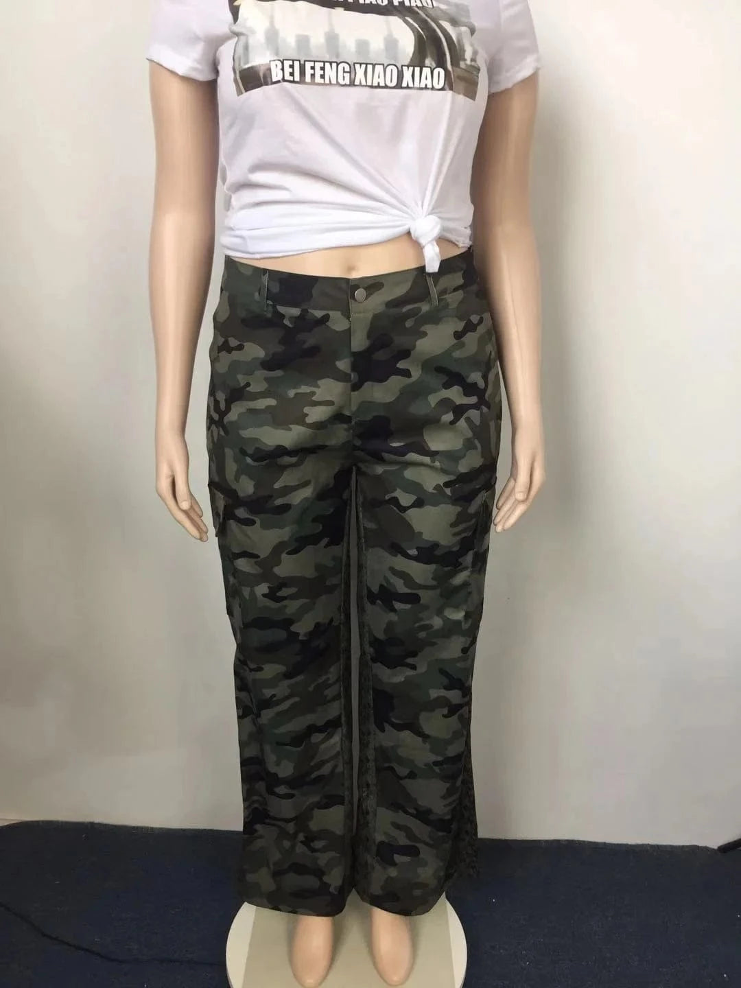 TB5550 Wholesale boutique clothing streetwear fall 2024 women clothes oversize trouser casual camo pants plus size women's pants
