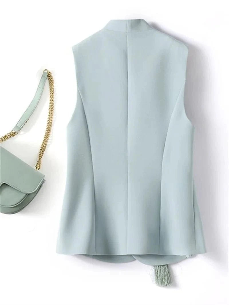 Temperament National Wind Vest Female Spring New Product 2024 Heavy Industry Phoenix Embroidery Chinese-Style Waistcoat Female