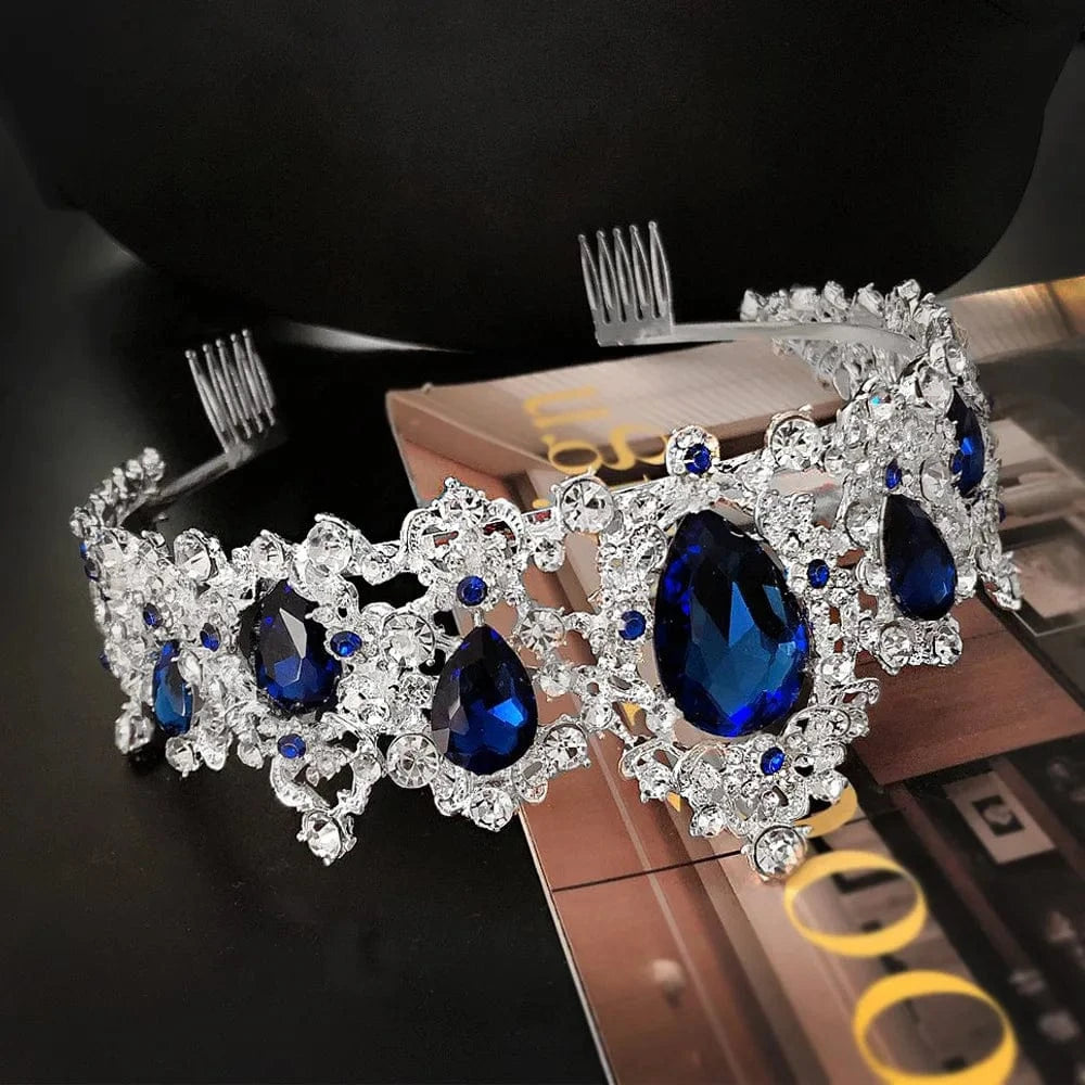 Tiaras Wedding Crown Bridal Hair Accessories Luxury Baroque Crystal Pink Queen Crown Women Adult Gift Party Hair Jewelry