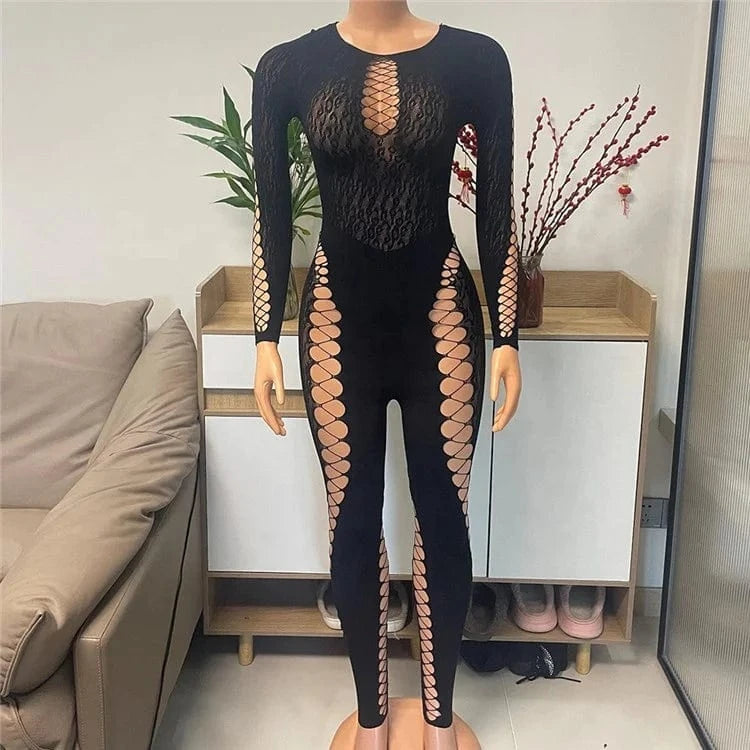 Tie Dye Print Women High Waist Bodycon Elastic Cut Out Side Jumpsuit for 2024 Summer Sexy Playsuit
