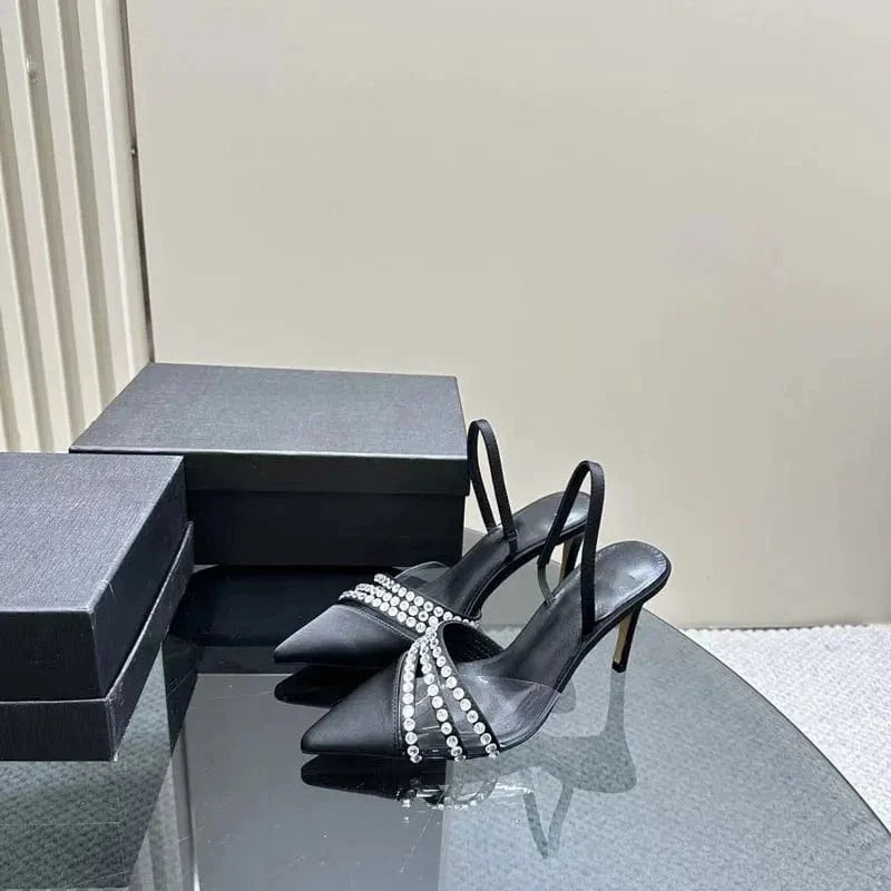 top quality brand office shoes fashion rhinestone high heels designer women sandals sexy women's shoes high heels