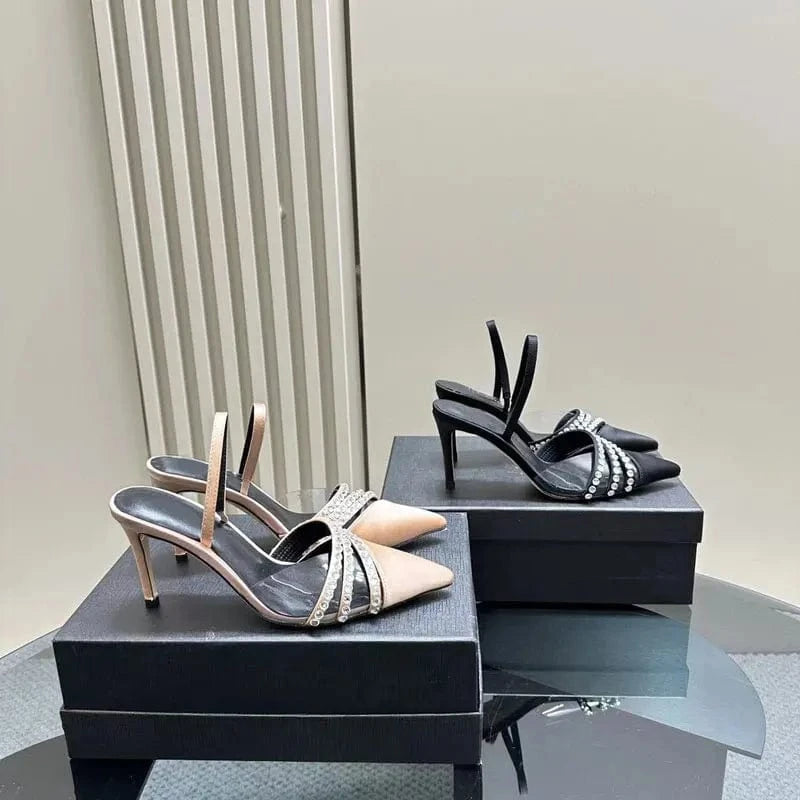 top quality brand office shoes fashion rhinestone high heels designer women sandals sexy women's shoes high heels