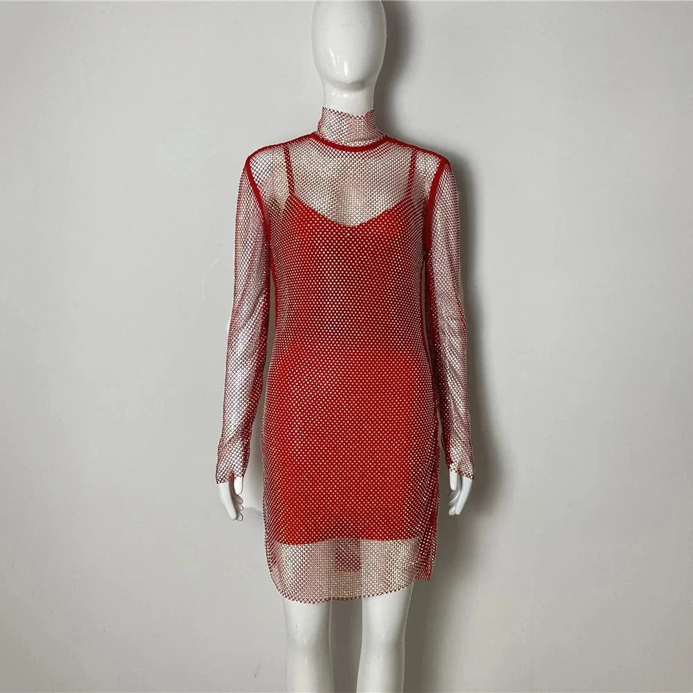 Top Quality Long Sleeve Hand Beading Celebrity Evening Party Bodycon Party Dress