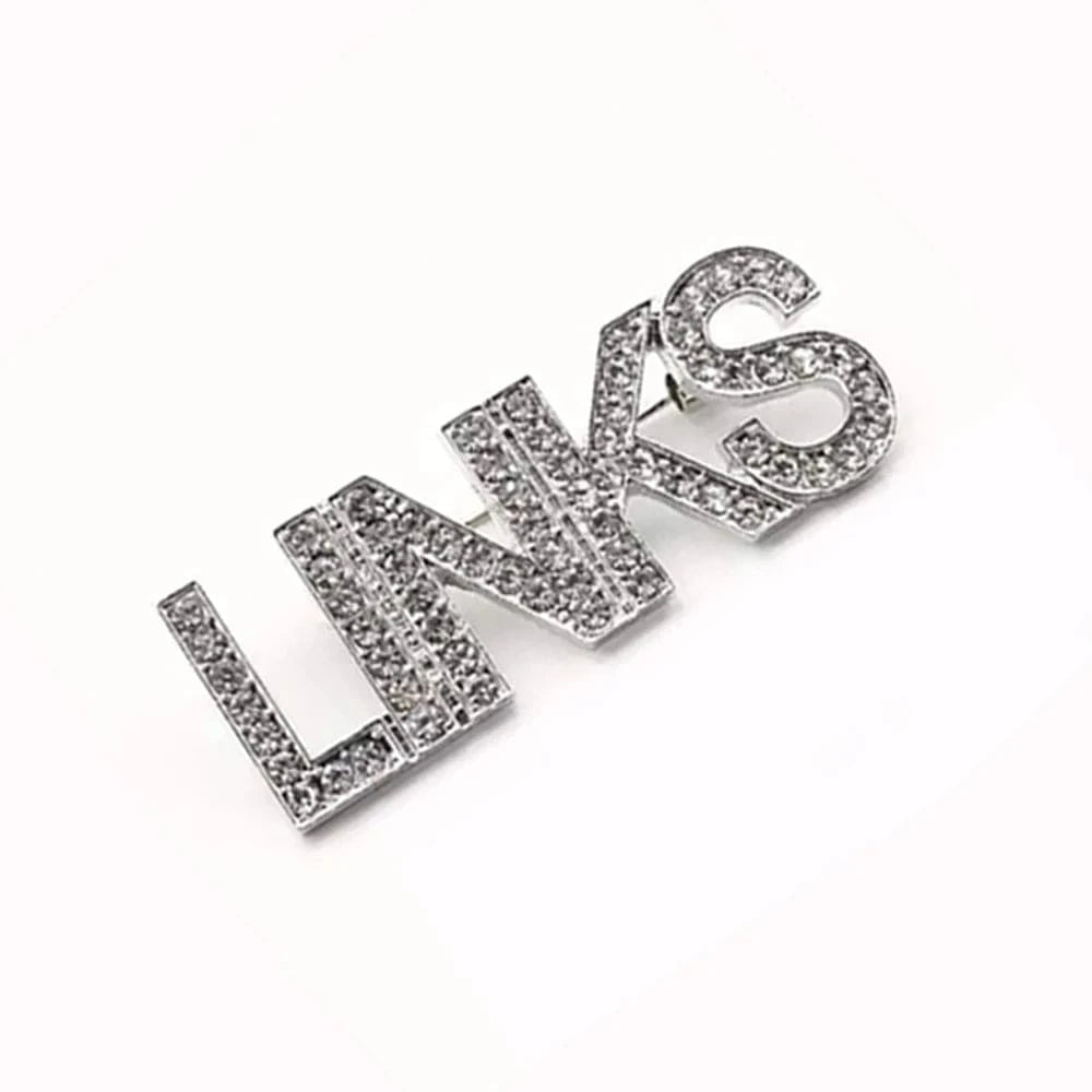Topvesko Personalized Greek Sorority Letters LINKS Brooch Full Rhinestones Lapel Pin Fashion Jewelry Gift