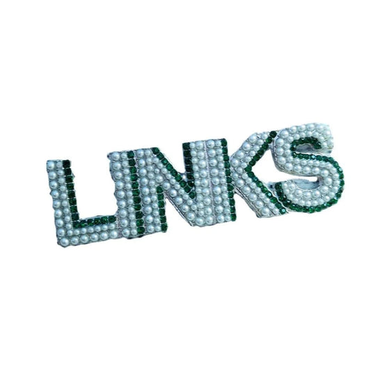 Topvesko Personalized Greek Sorority Letters LINKS Brooch Full Rhinestones Lapel Pin Fashion Jewelry Gift