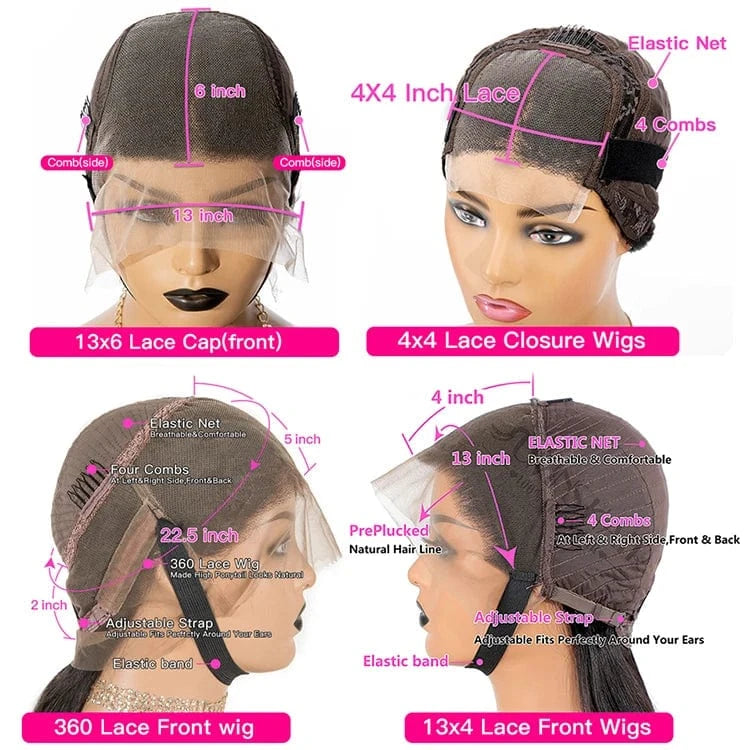 Transparent 13X6 Frontal Lace Wig 100% Raw Virgin Human Hair Straight Lace Front Wig