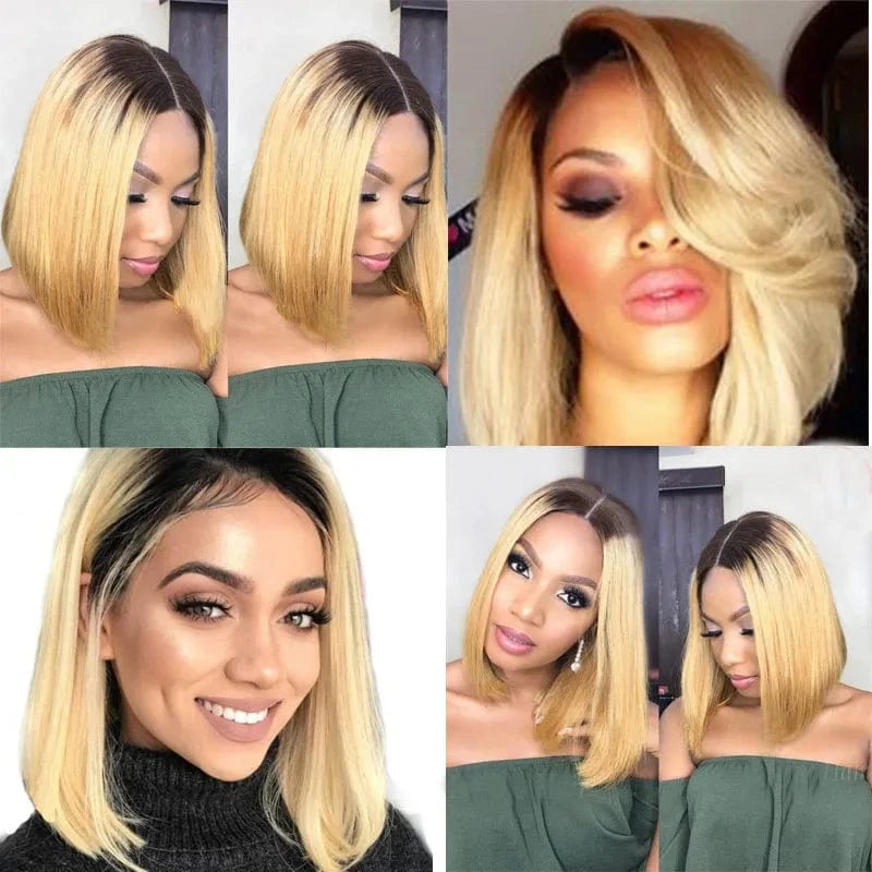 Transparent Lace Frontal Wig Brazilian Virgin Cuticle Aligned Hair Vendors Human Hair Blonde Bob 613 Lace Front Wig