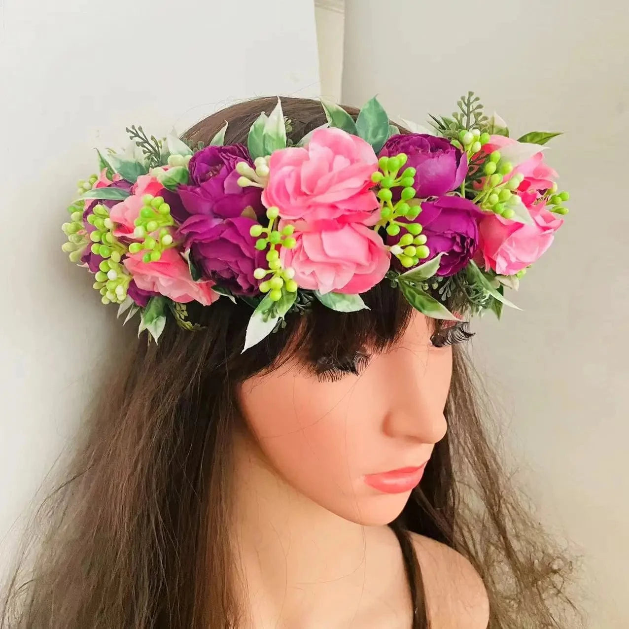 Tready / 3 / Other Rose Headband for wedding party floral Artificial graduation accessories Island frangipani plumerial hibiscus tiara hairpin clip