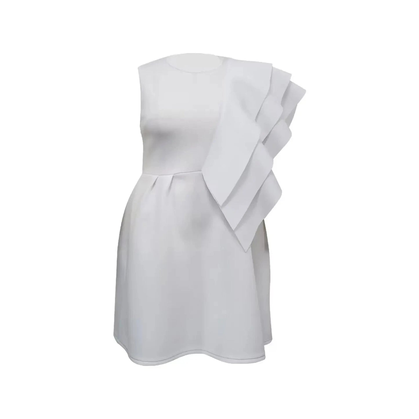trending products 2024 new arrivals plus size women's clothing Solid color round neck irregular A-line loose dress