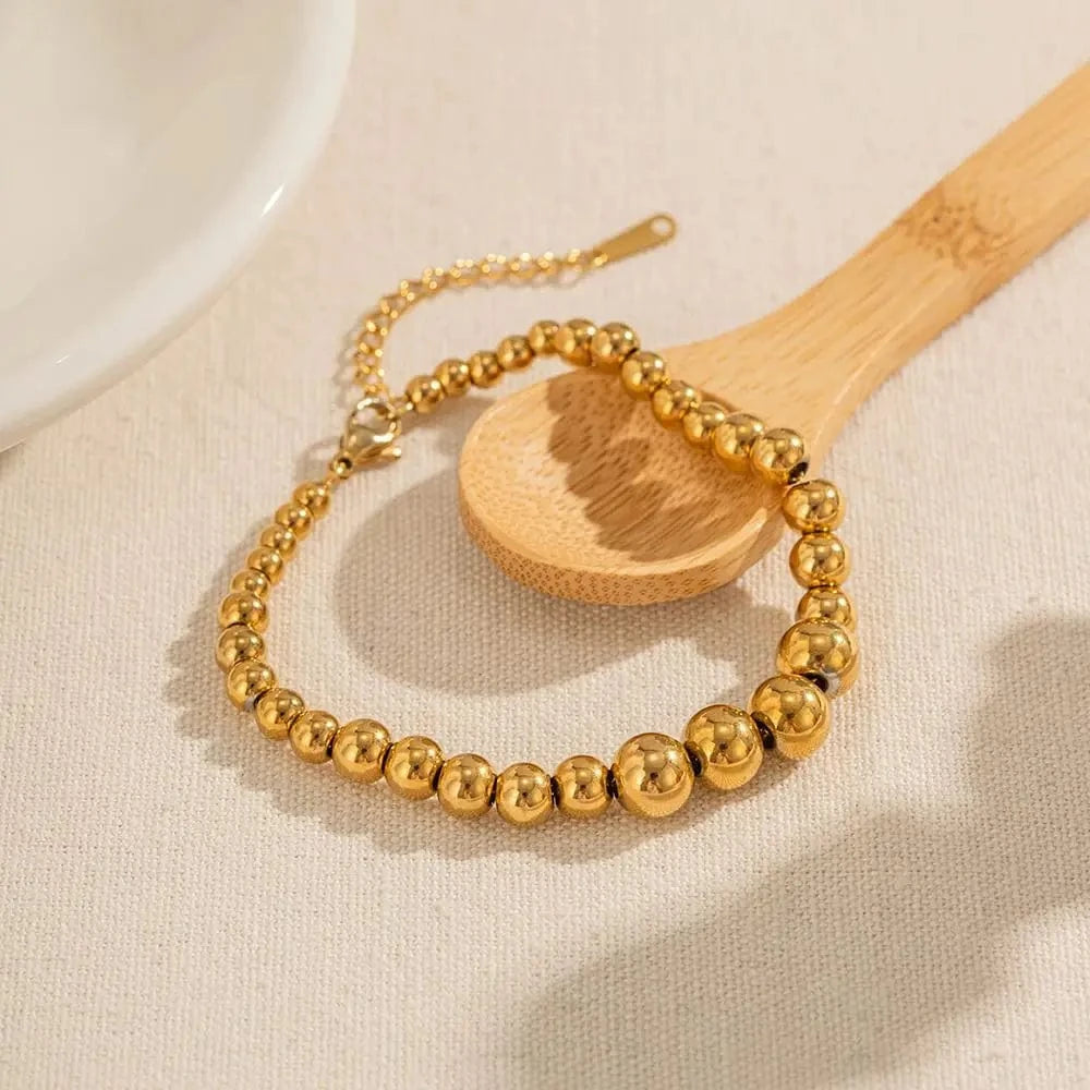 Trendy / 16+4 / BR986 BR986 New Arrival Classic 18K Gold Plated Gold Color Gradually Changing Stainless Steel Bracelet for Women
