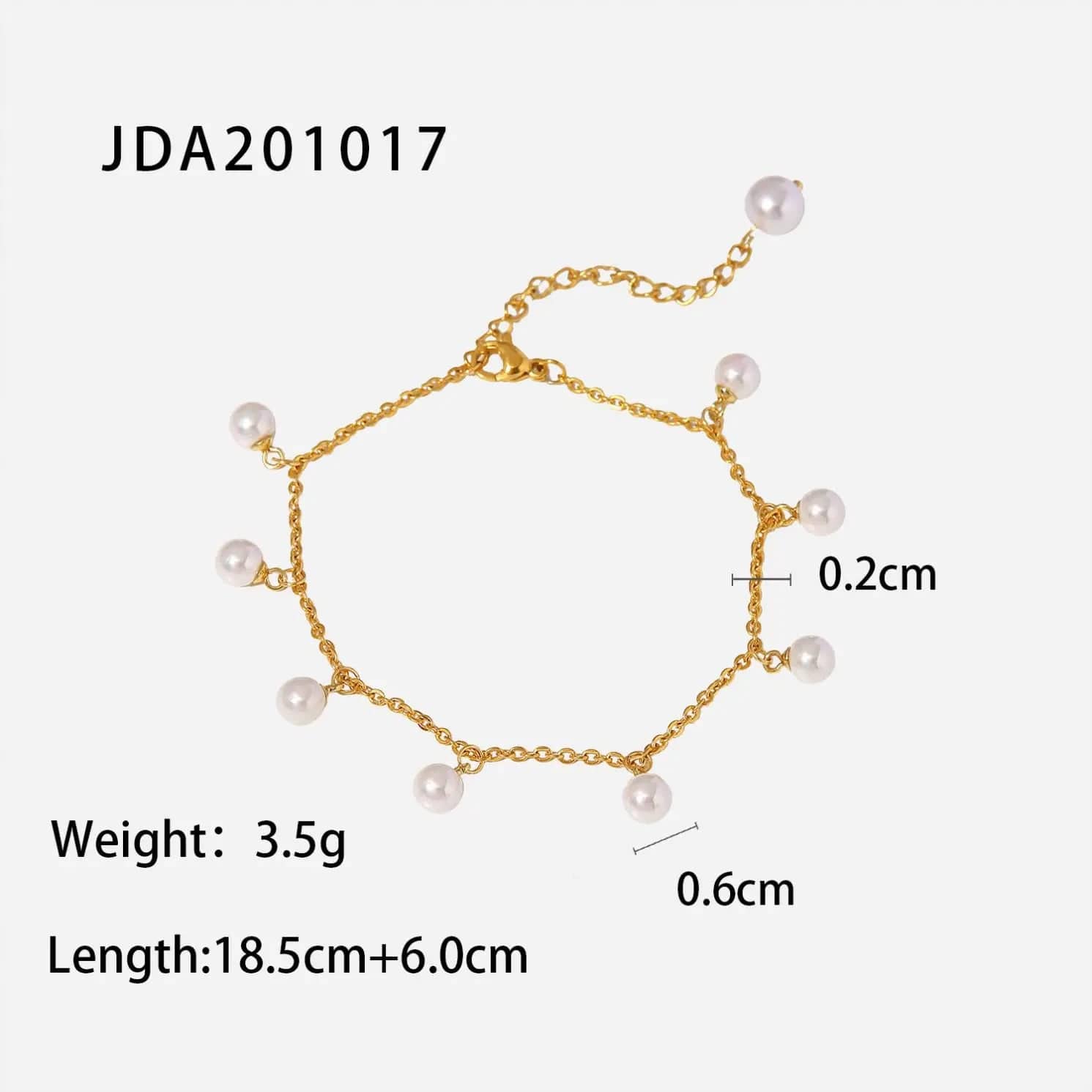 TRENDY / A360 A360 Dainty 18K Gold Plated Stainless Steel Tassel Pearl Charm Chain Pendant Anklet for Women Jewelry
