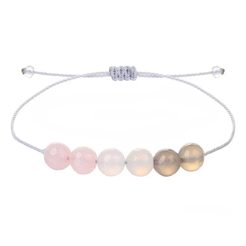 Trendy / as photo Fashionable And Creative Agate Bangle Bracelets Versatile Stone Beads Bracelet Women's Minimalist Woven Bracelets