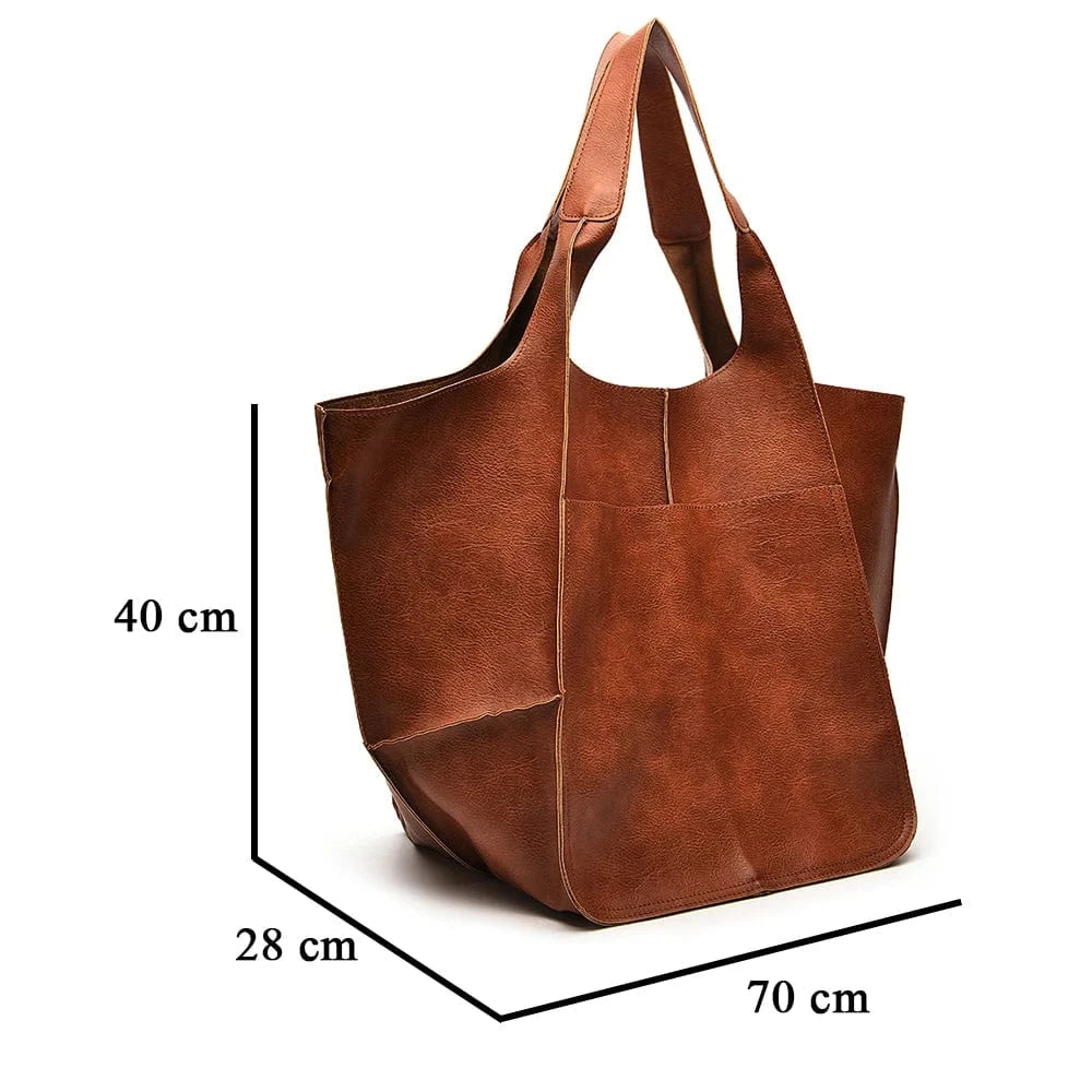 Trendy big capacity luxury leather tote hand bags ladies shoulder female large tote handbags for women