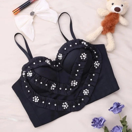 Trendy Clothes 2024 Best Seller Rhinestone Row Drill Chain Sling Vintage Corset High Quality Womens Sexy corset Top