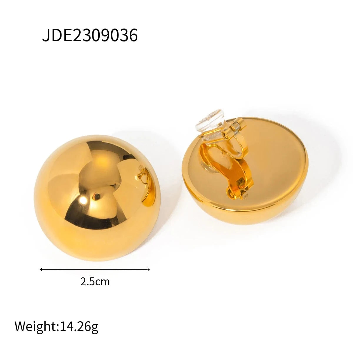 Trendy / E1882 E1882 Minimalist Stainless Steel Oval Stud Earrings 18K Gold Plated Women Big Huge Chunky Hoop Earrings