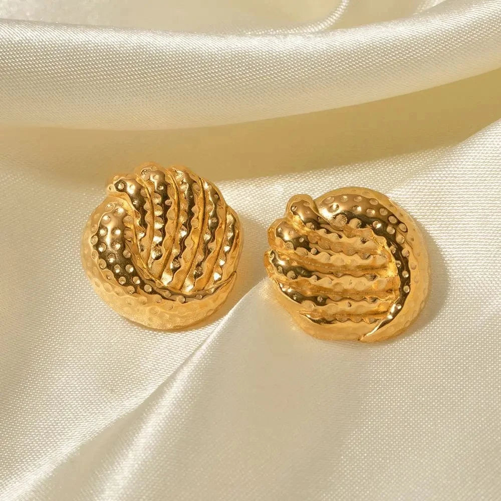 trendy / E1927 E1927 fashion new arrival Tarnish Free waterproof 18k gold Plated Stainless Steel stud earrings for women