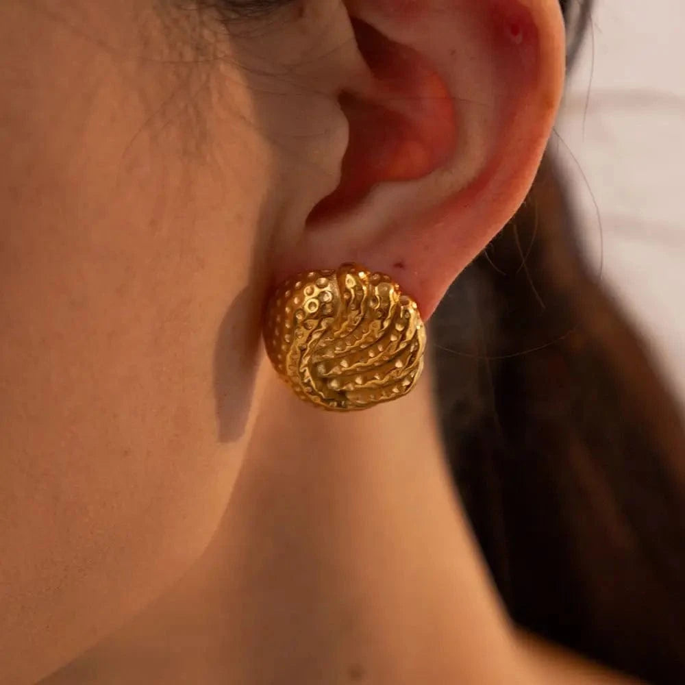 trendy / E1927 E1927 fashion new arrival Tarnish Free waterproof 18k gold Plated Stainless Steel stud earrings for women