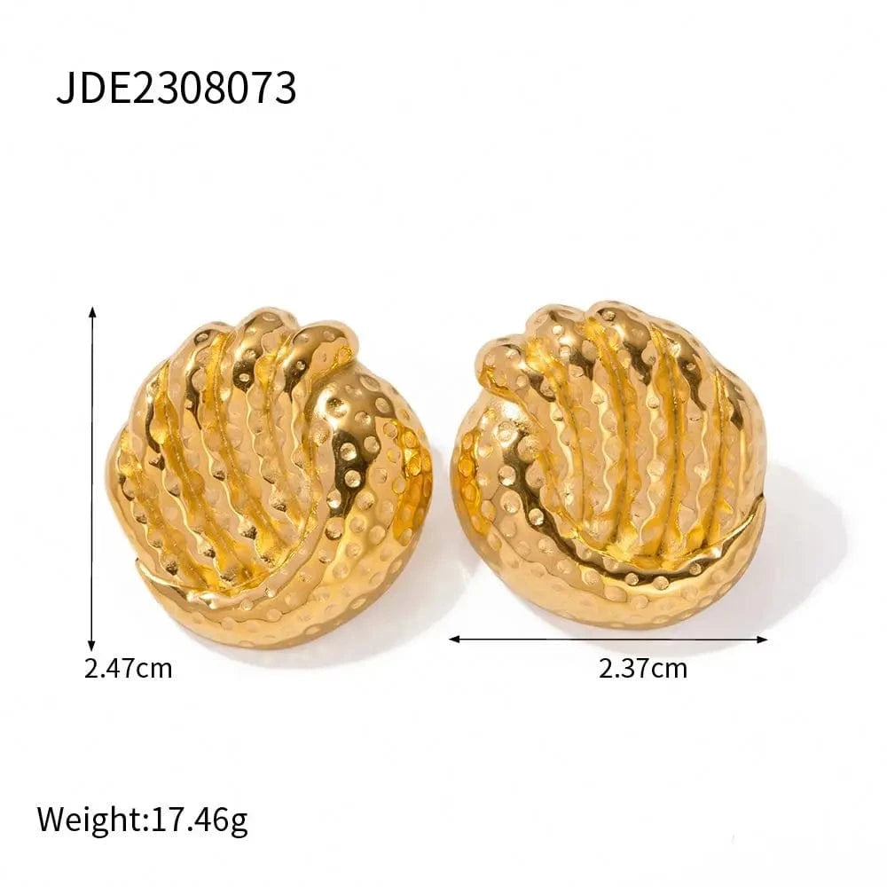 trendy / E1927 E1927 fashion new arrival Tarnish Free waterproof 18k gold Plated Stainless Steel stud earrings for women