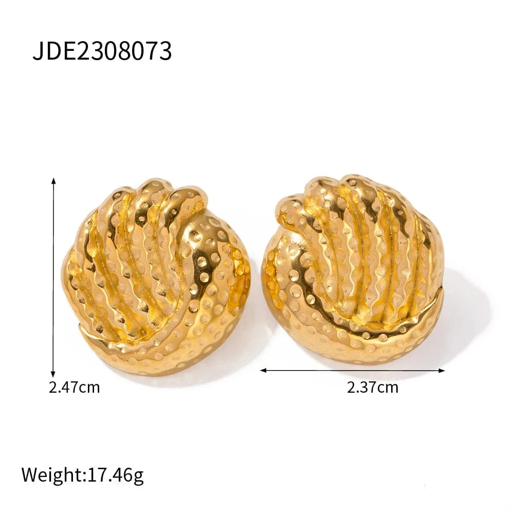trendy / E1927 E1927 fashion new arrival Tarnish Free waterproof 18k gold Plated Stainless Steel stud earrings for women