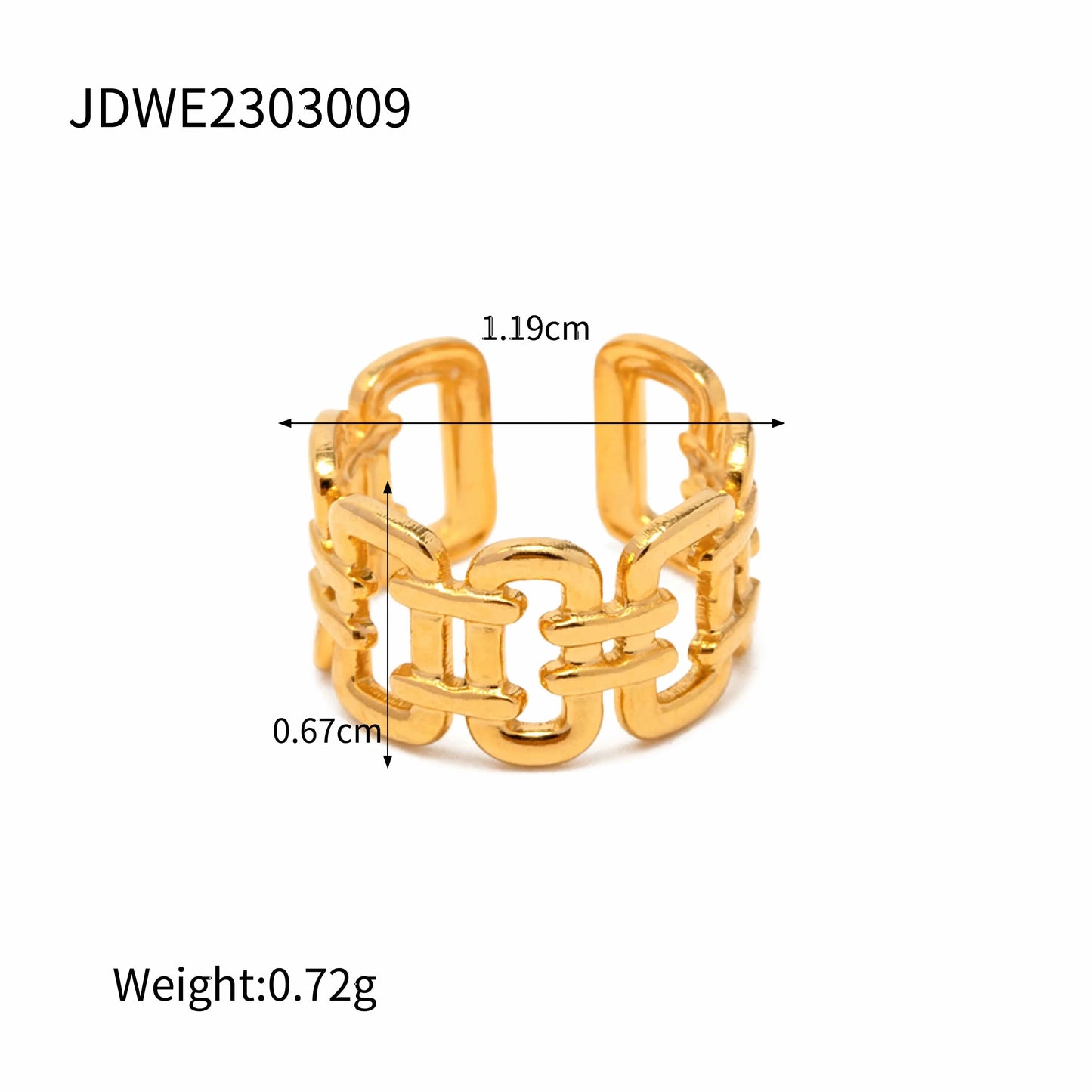 TRENDY / E2156 E2156 Jewelry Hollow Layers Trending Jewelry Products 18K Gold Plated Stainless Steel Wave Design Ear Clip