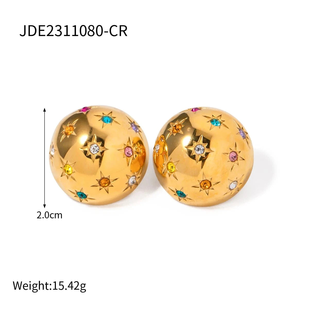 Trendy / E2984 E2984 Gold Silver Plated Ball Earrings Elegant Stainless Steel Stud Earring for Women Fashion Jewelry