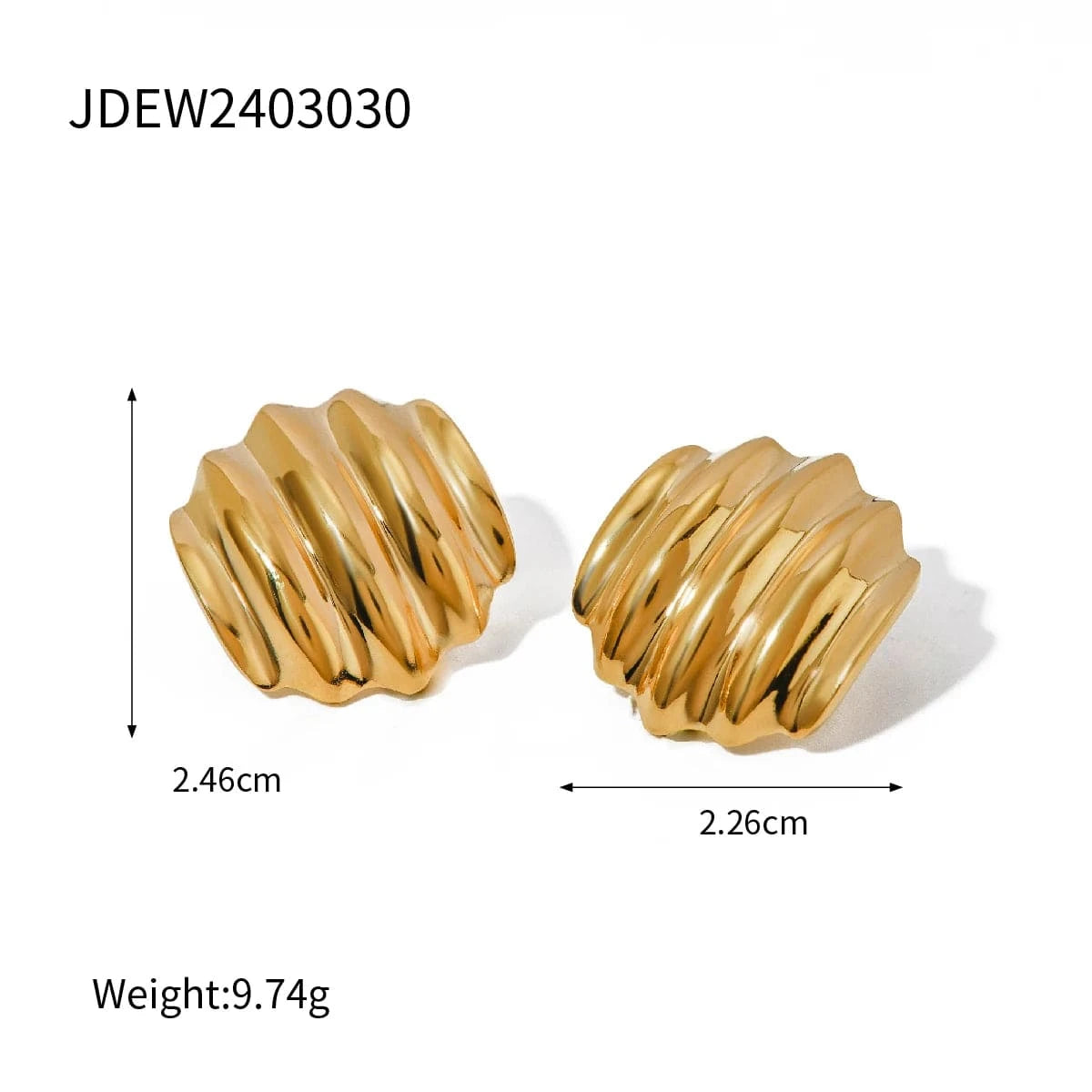 trendy / E3379 E2701 Waterproof Stainless Steel Earring Swirl Stud Texture Layers Milti layered Geometric Stud Earring For Women Girl