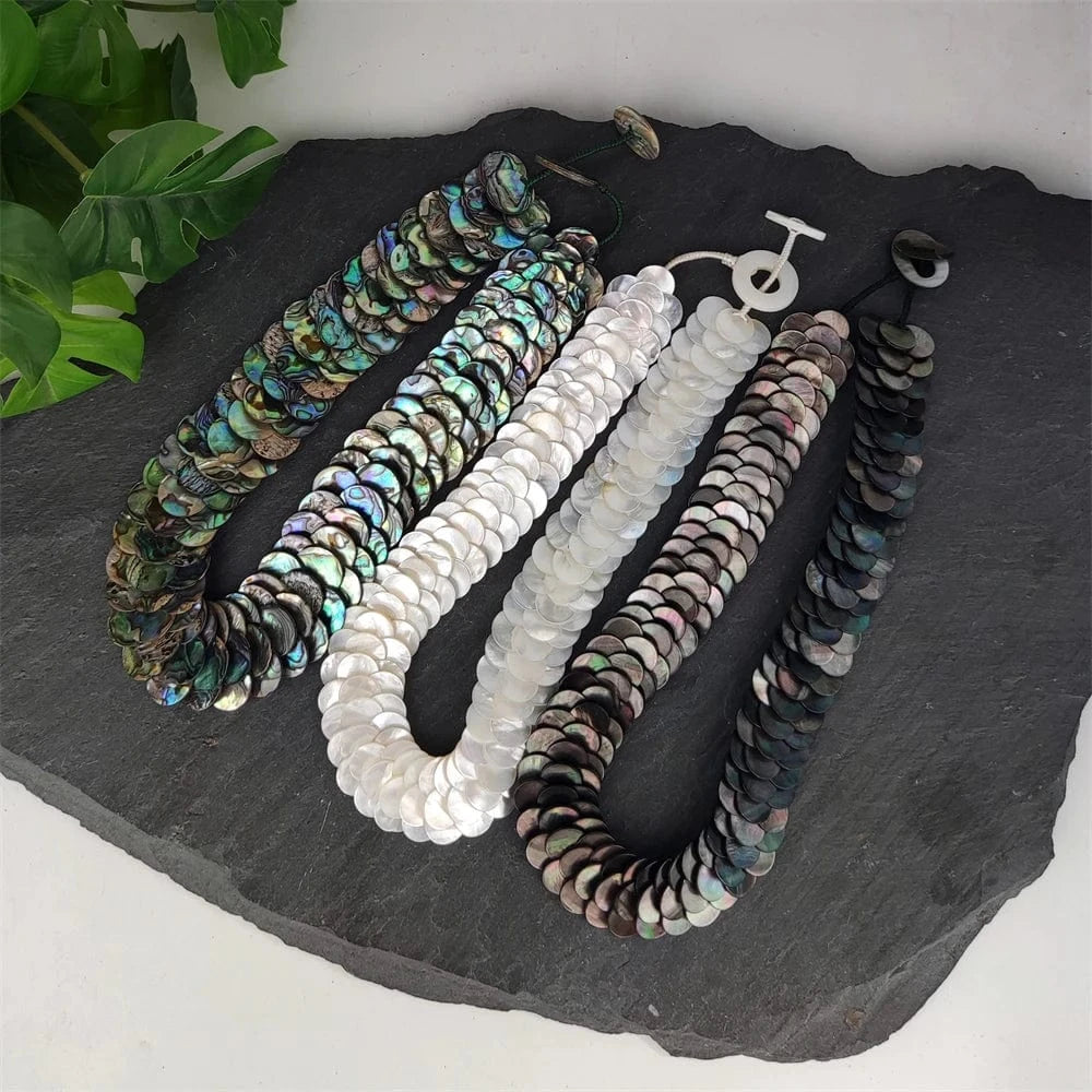 Trendy Hawaiian Jewelry Real Sea Shell Craved Mother Of Pearl Beads Necklace High Quality Unique Shell Choker Clavicle For Girl