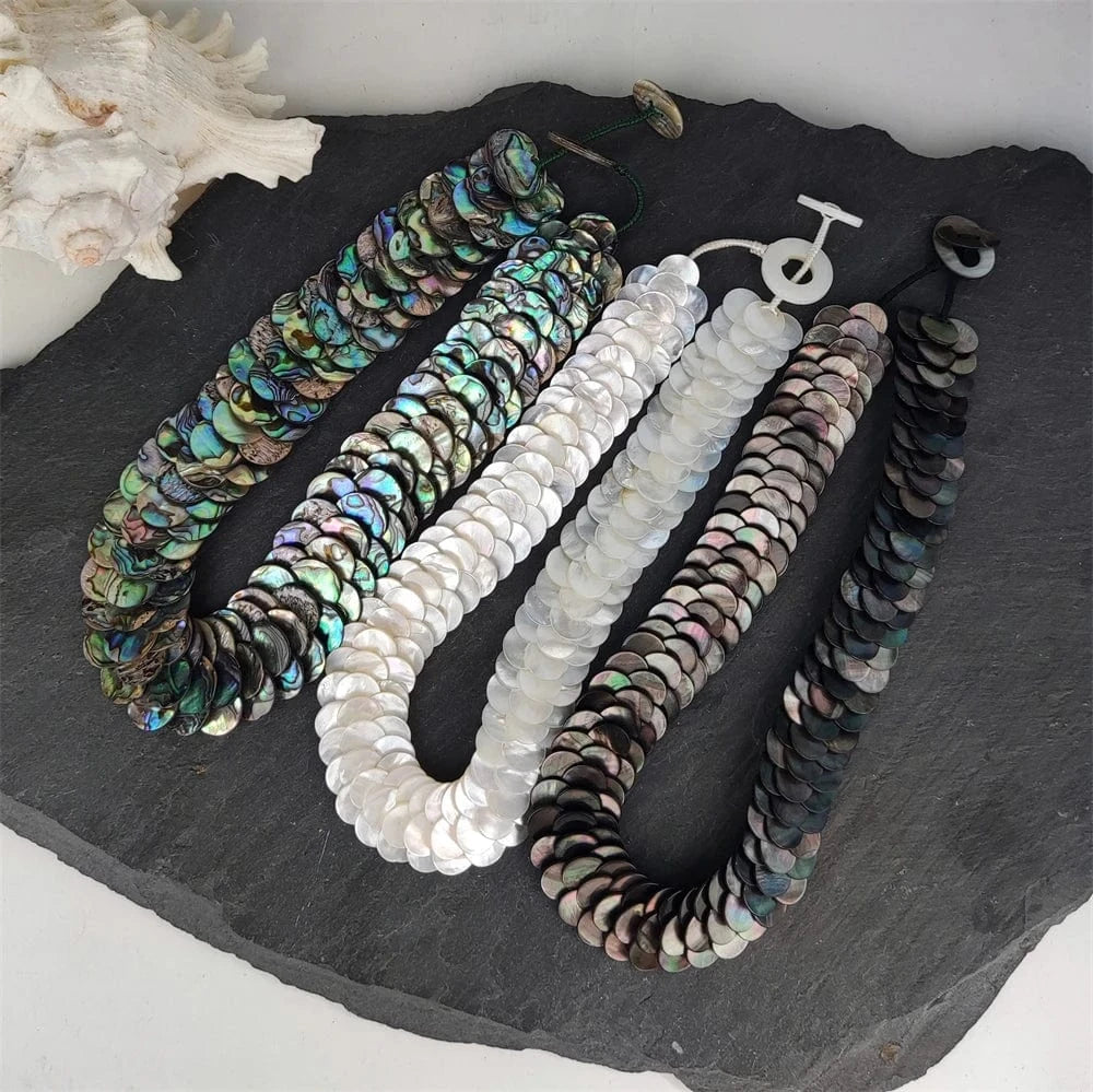 Trendy Hawaiian Jewelry Real Sea Shell Craved Mother Of Pearl Beads Necklace High Quality Unique Shell Choker Clavicle For Girl