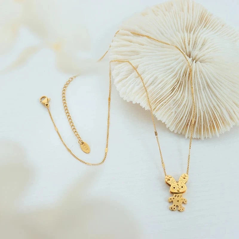 TRENDY / P872 -Gold necklace Wholesale Music Festival Punk Cartoon Rabbit Necklace Hot Selling Fashion Necklace Jewelry