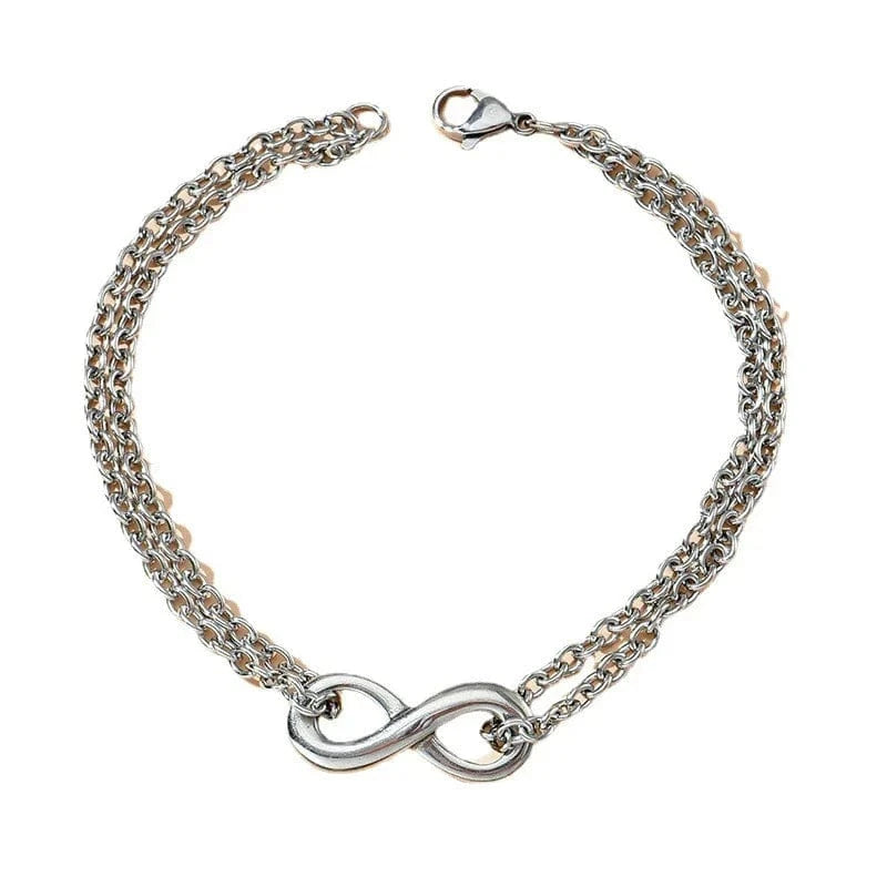 Trendy / silver Instagram Cold Style Digital Bracelet New Titanium Steel Bracelet Women's Minimalist Design Silver Bracelet